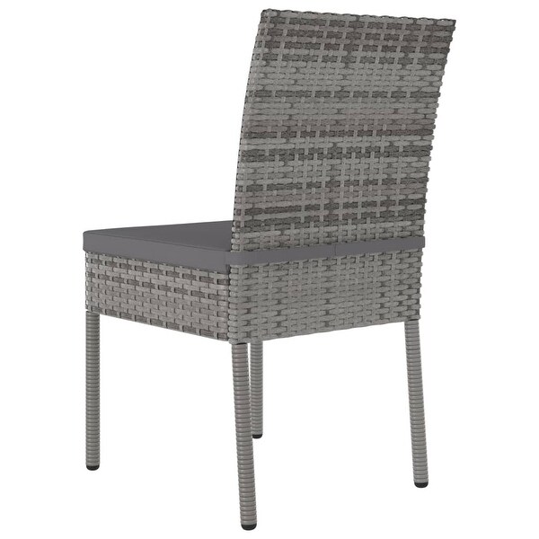 3 Piece Garden Dining Set Poly Rattan Gray - Overstock - 35106294