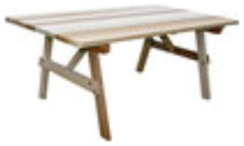 42 quotWide Red Cedar Picnic Table With Traditional Legs   Farmhouse   Outdoor Dining Tables   by Fifthroom  Houzz