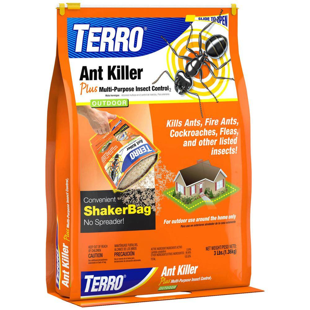 TERRO 3 lb. Outdoor Ant Killer Plus Multi-Purpose Insect Control Granules Shaker Bag T901-6