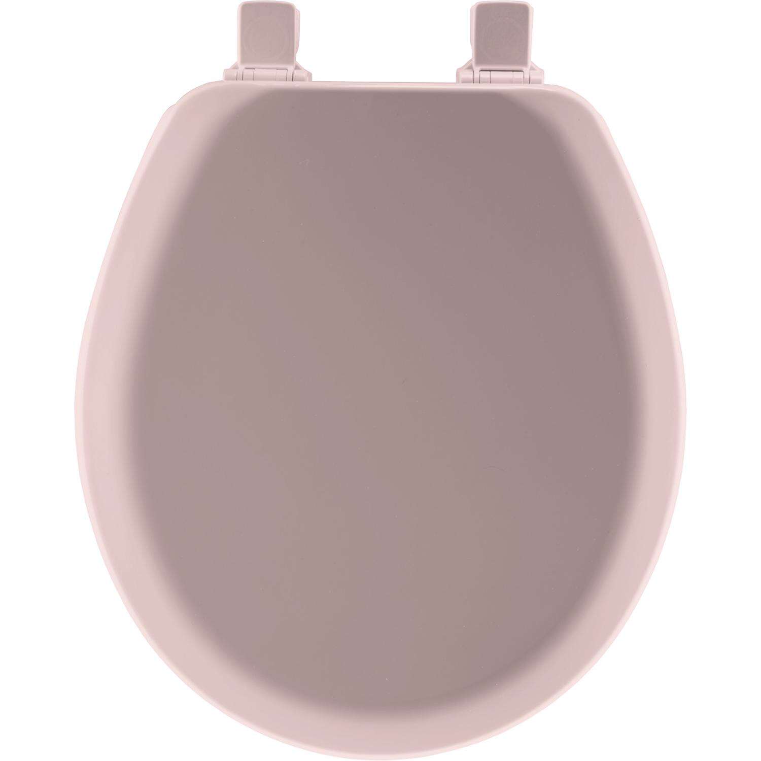 Mayfair by Bemis Cameron Round Pink Enameled Wood Toilet Seat