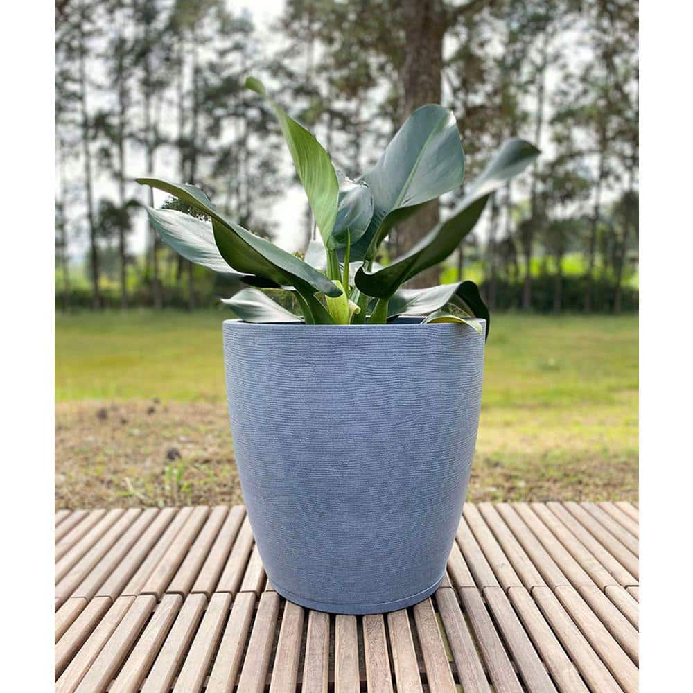 FLORIDIS Amsterdan X-Large Dark Grey Plastic Resin Indoor and Outdoor Planter Bowl 10.16.0375