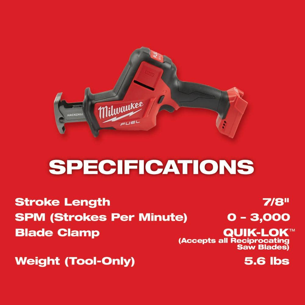 Milwaukee M18 FUEL 18V Lithium-Ion Brushless Cordless HACKZALL Reciprocating Saw (Tool-Only) 2719-20