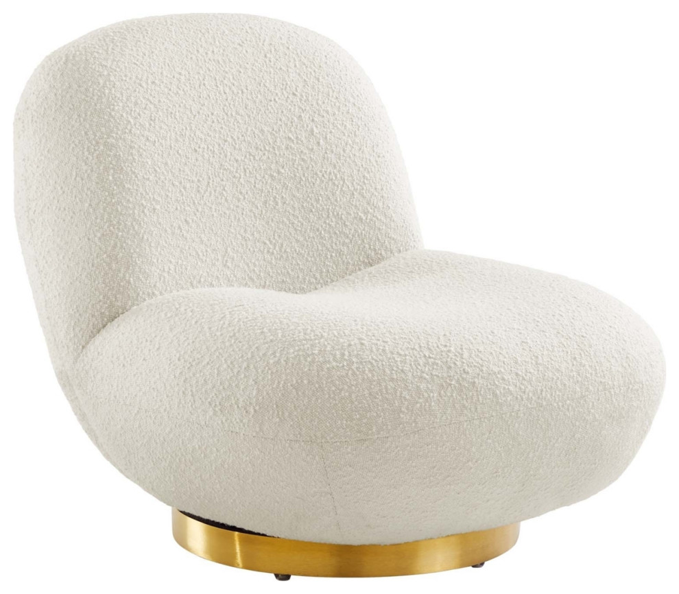 Kindred Upholstered Fabric Swivel Chair   Armchairs And Accent Chairs   by Dot  ampBo  Houzz