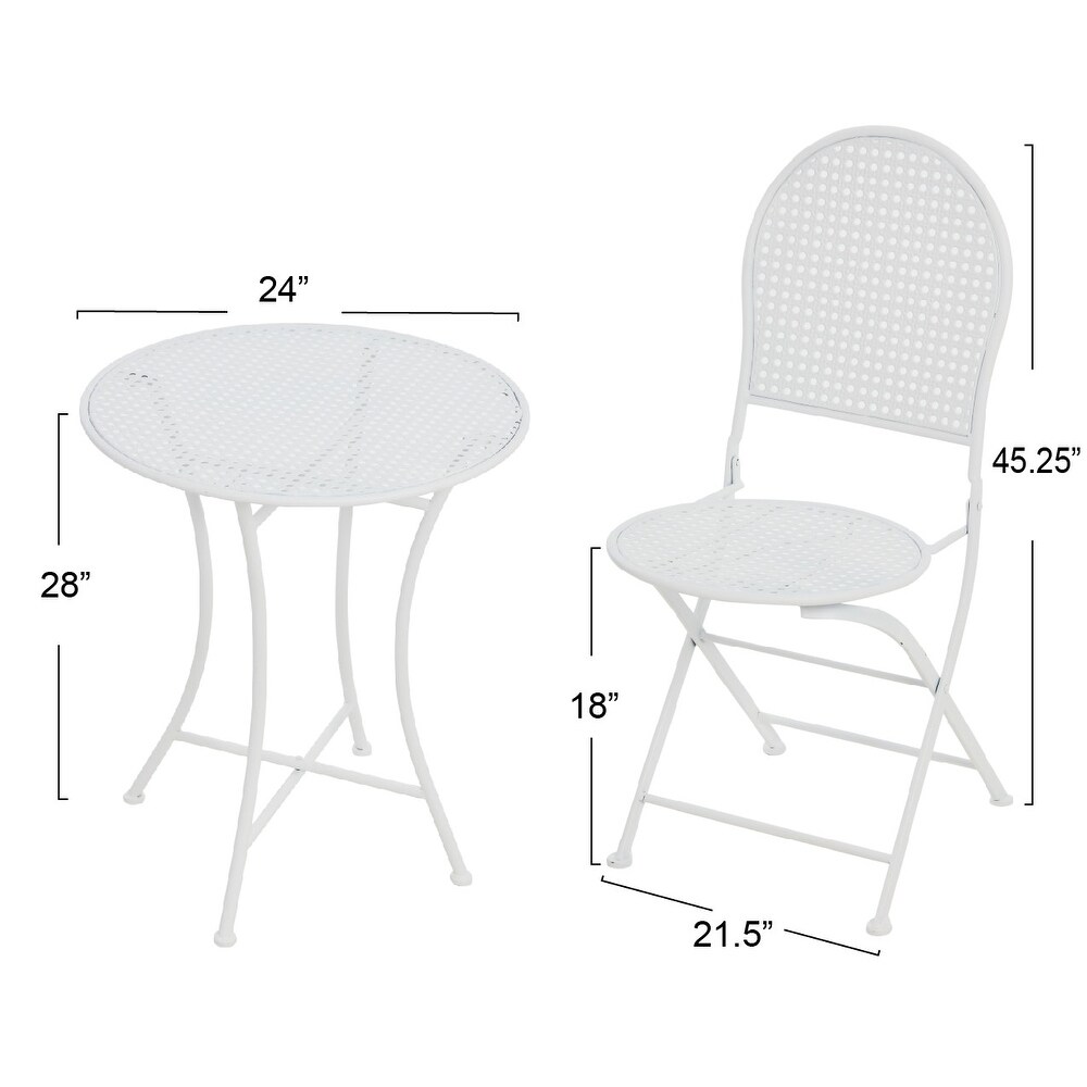 Outdoor Bistro Patio Set with Table and 2 Folding Chairs