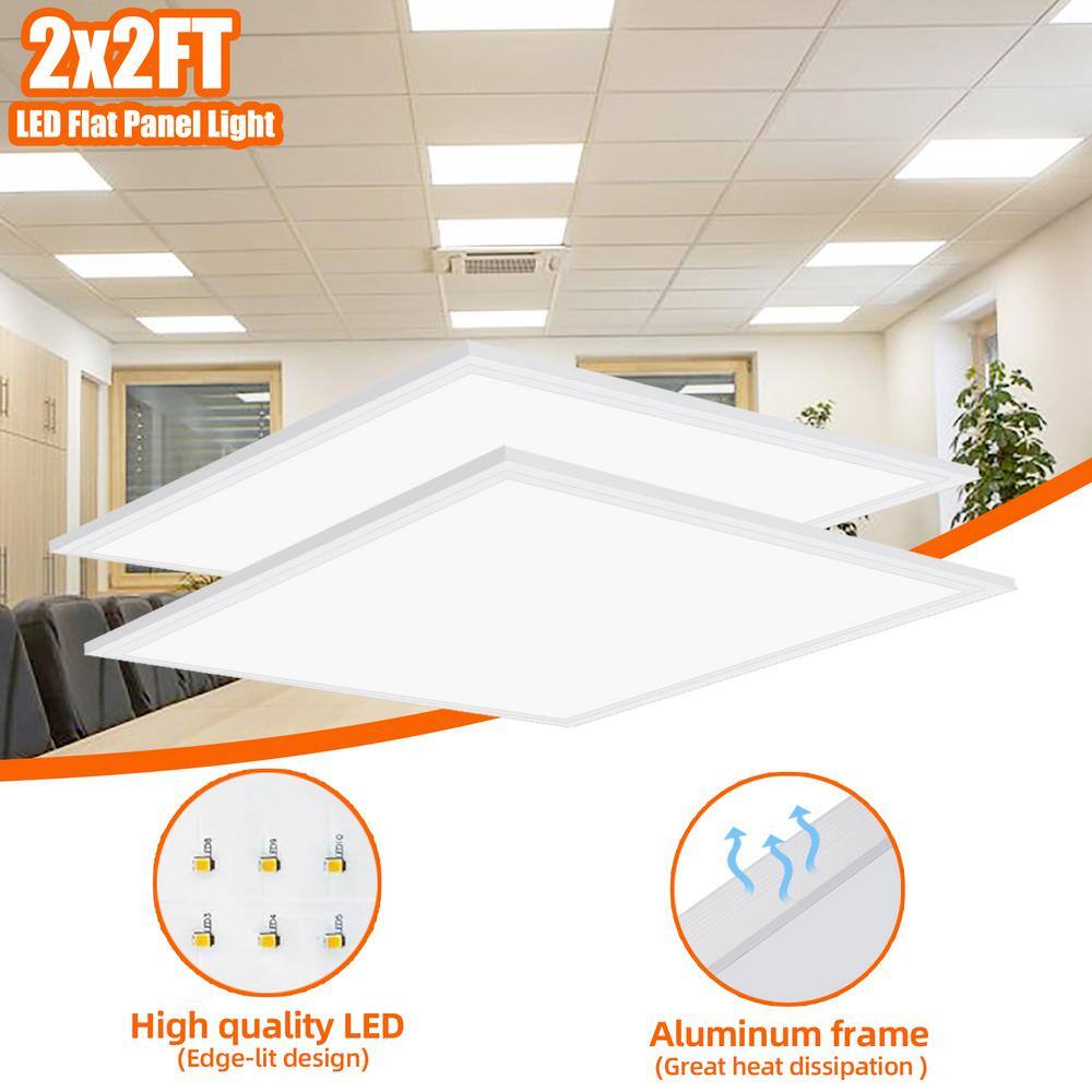 WYZM 2 ft. x 2 ft. 5800 Lumens Integrated LED Panel Light 5000K Dimmable 0-10-Volt (4-Pack) 2x2-4pc-D