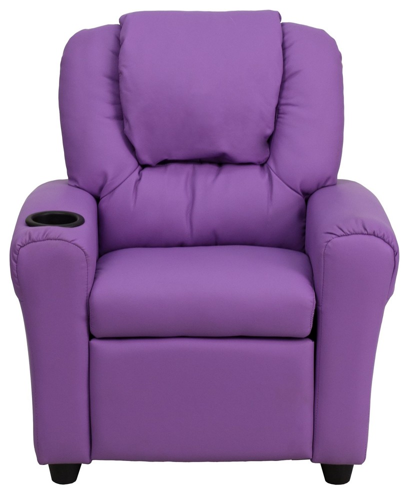 Macaulay Kids Recliner With Cup Holder   Contemporary   Recliner Chairs   by Buildcom  Houzz