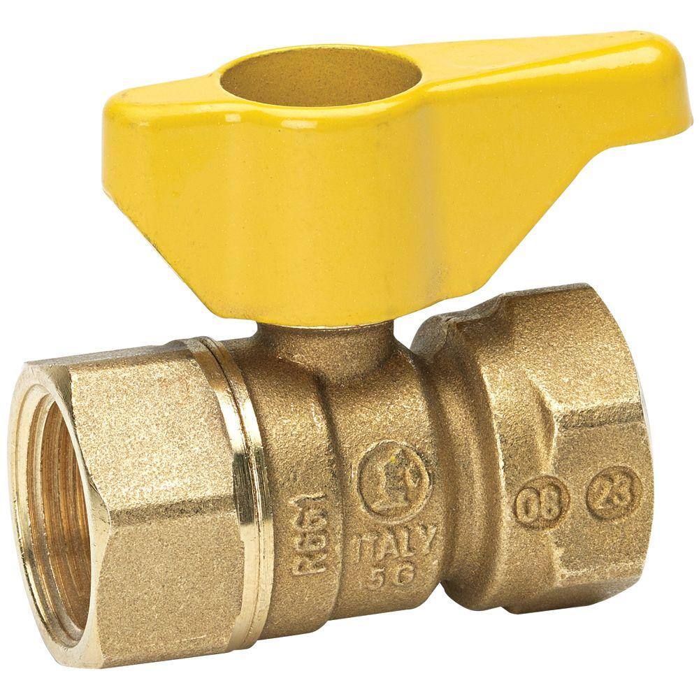 Everbilt 1 in. FIP x 1 in. FIP Lever Handle Brass Gas Ball Valve VGV2LHB5EB