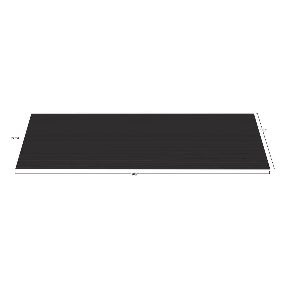 G-Floor Rib 10 ft. x 24 ft. Midnight Black Vinyl Garage Flooring Cover and Protector GF55RB1024MB