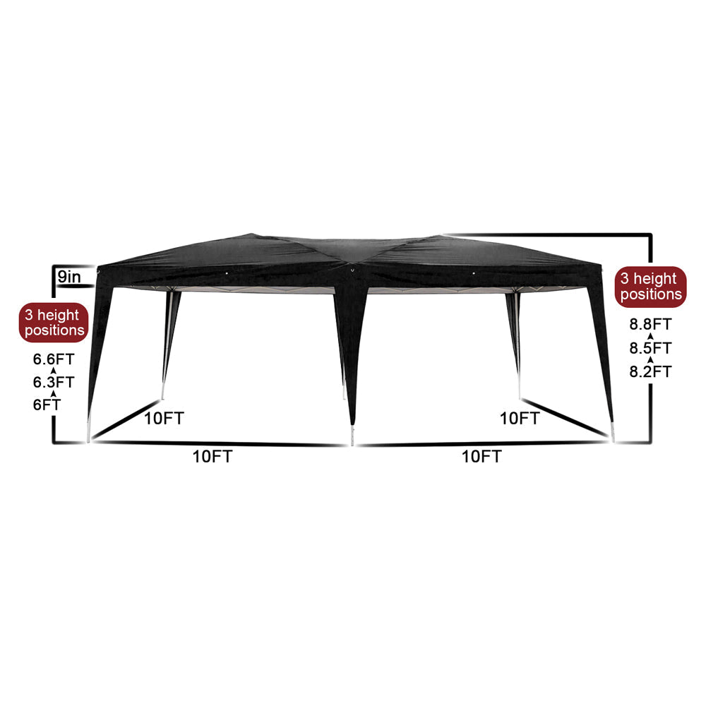 Zimtown 10'x20' Ez Pop up Folding Gazebo Beach Canopy Tent w/ Carry Bag