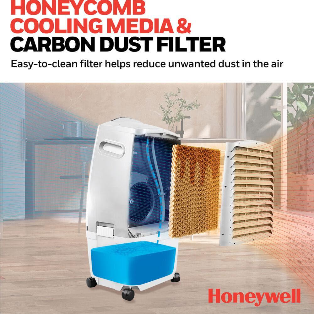 Honeywell 525 CFM 3Speed Indoor Portable Evaporative Air Cooler with Remote Control for 320 sq ft in White