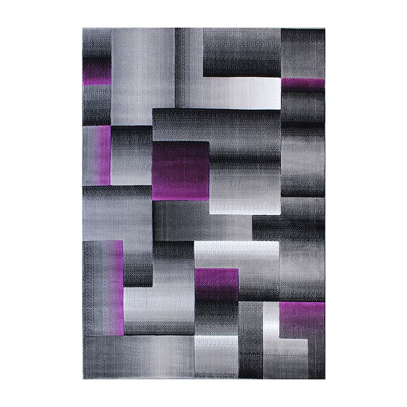 Masada Rugs Masada Rugs Trendz Collection 5'x7' Modern Contemporary Area Rug in Purple， Gray and Black-Design Trz861