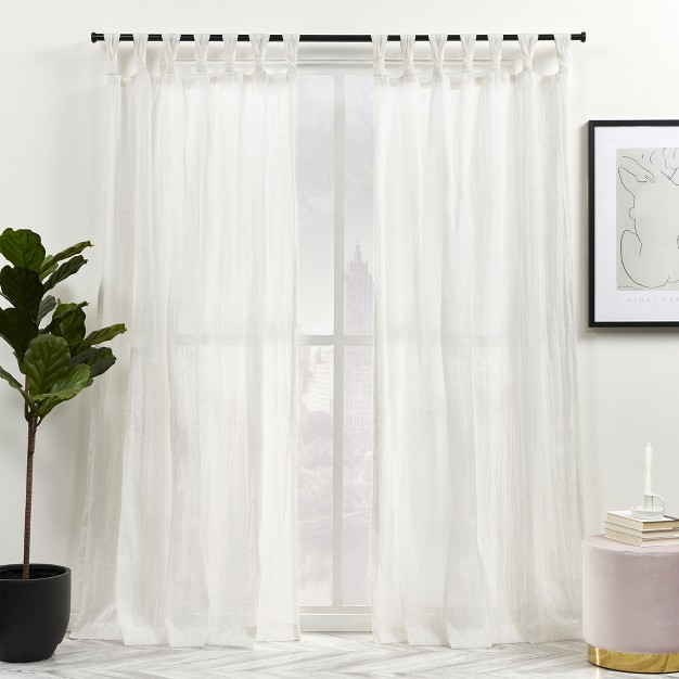 Exclusive Home Hazel Light Filtering Braided Top Curtain Panel Pair