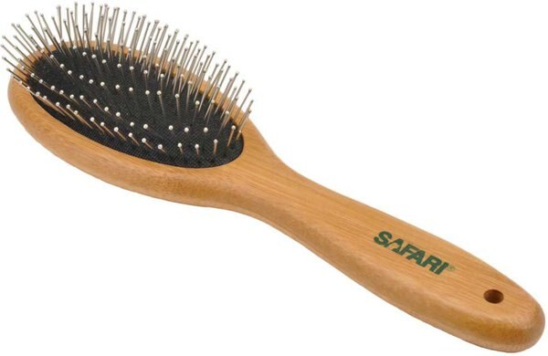 Safari Wire Pin Bamboo Handle Dog Brush