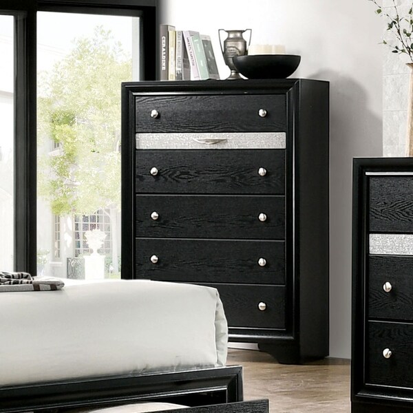 Furniture of America Manzini Black 2-piece Bed and Chest Set - - 30374676