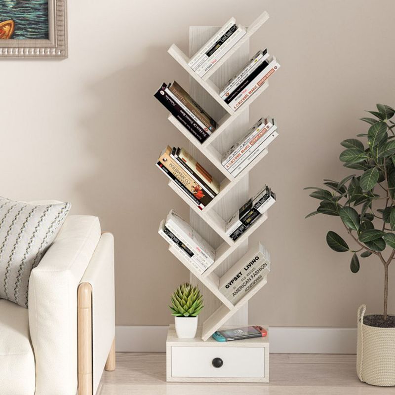 Hivago 10-Tier Tree Bookshelf with Drawer and Anti-Tipping Kit