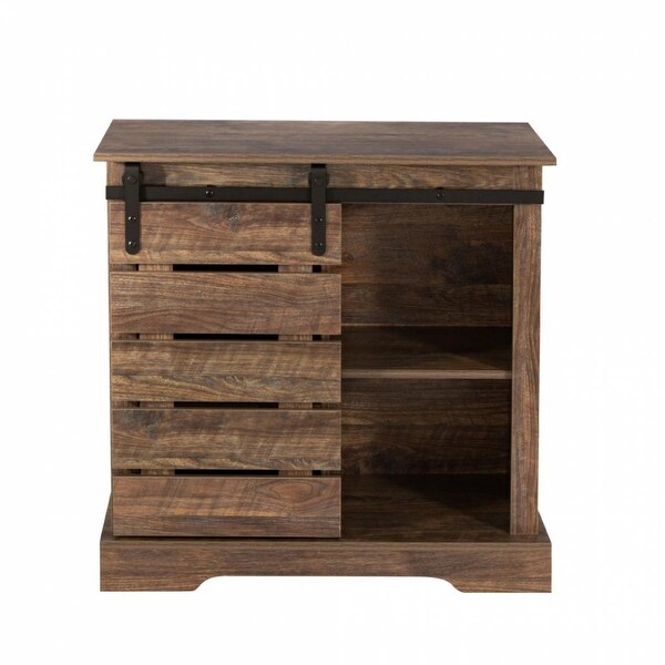 Buffet sideboard with sliding barn door