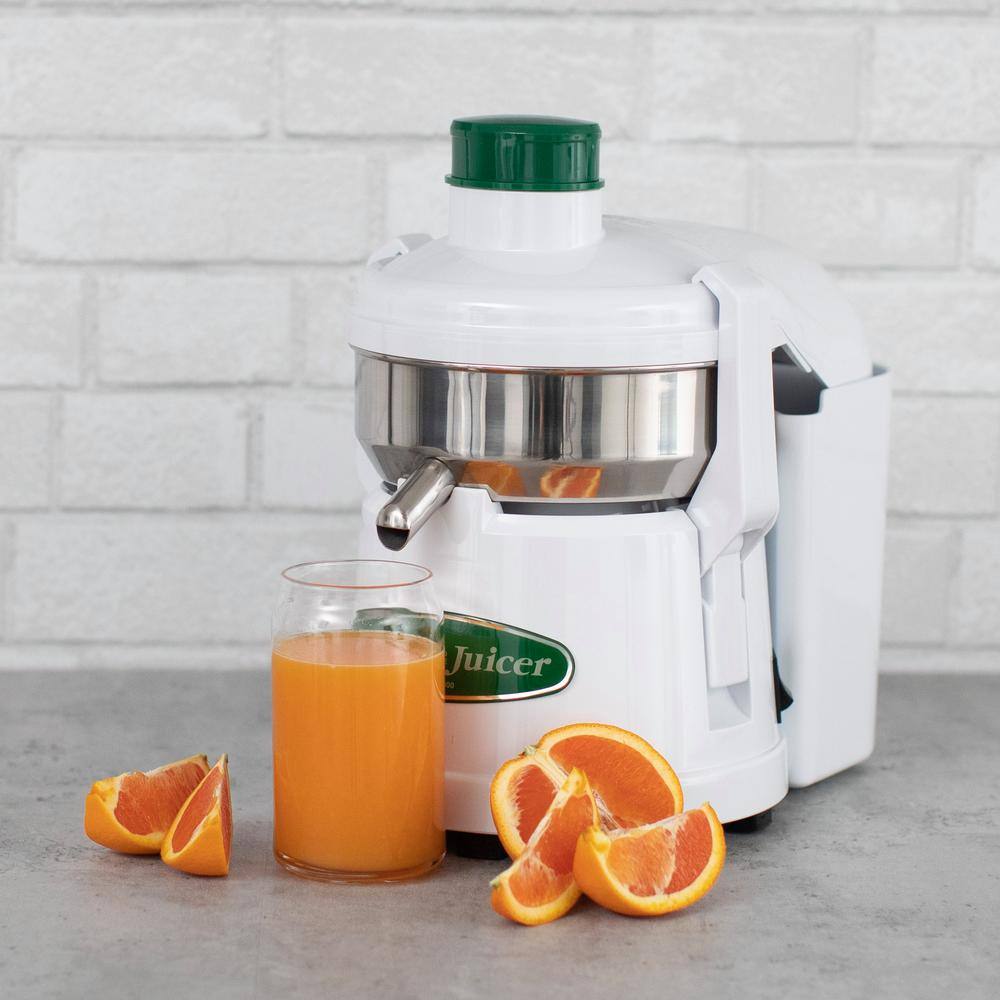 Omega High-Speed Automatic Pulp Ejection Juicer in White J4000