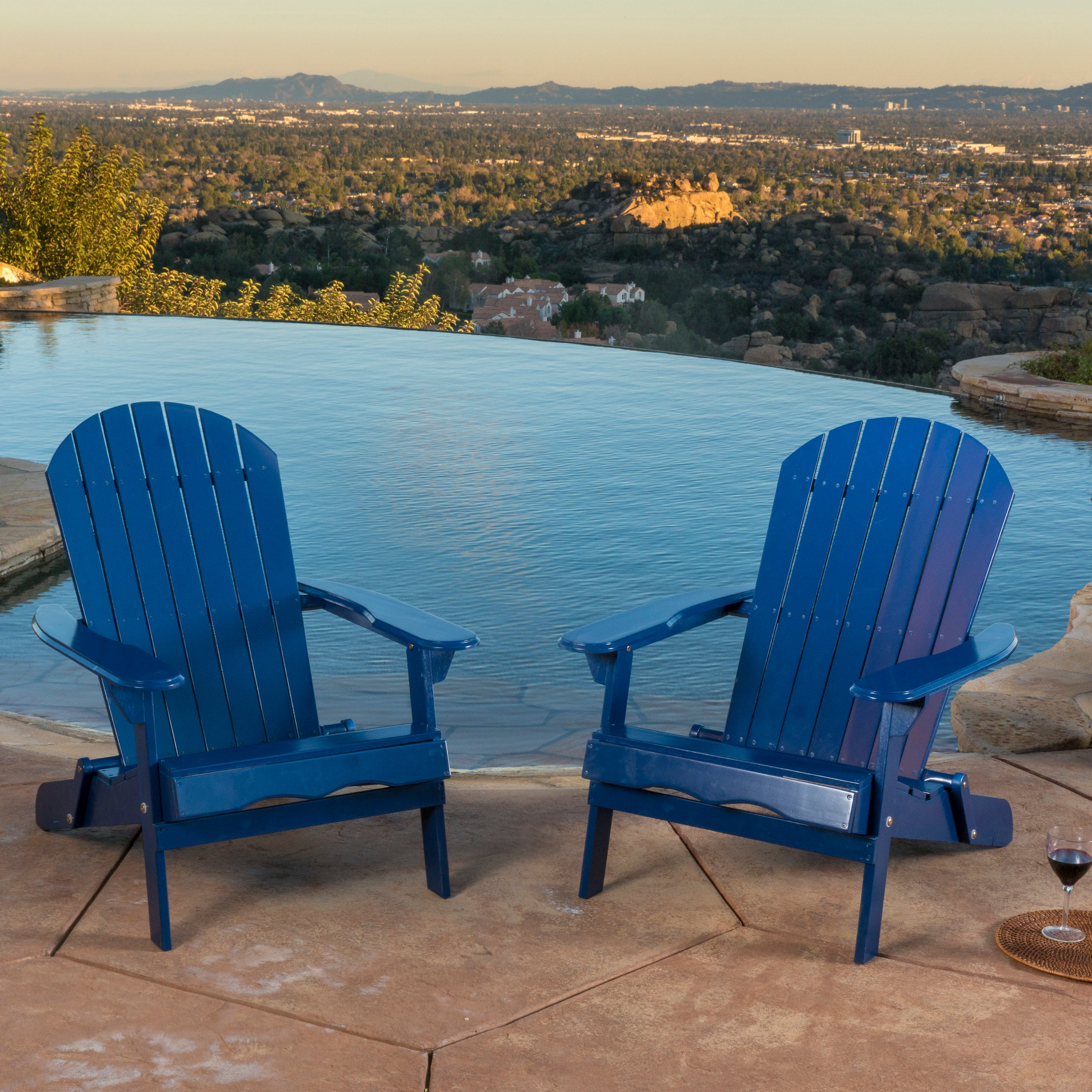 Katherine Outdoor Acacia Wood Adirondack Recliner With Pull Out Footrest