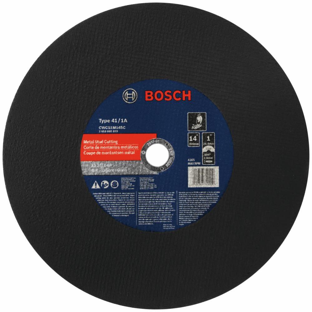 Bosch 14 In. 3/32 In. 1 In. Arbor Type 1A (ISO 41) 36 Grit Metal Stud/Stainless Cutting Bonded Abrasive Wheel CWCS1M14SC from Bosch