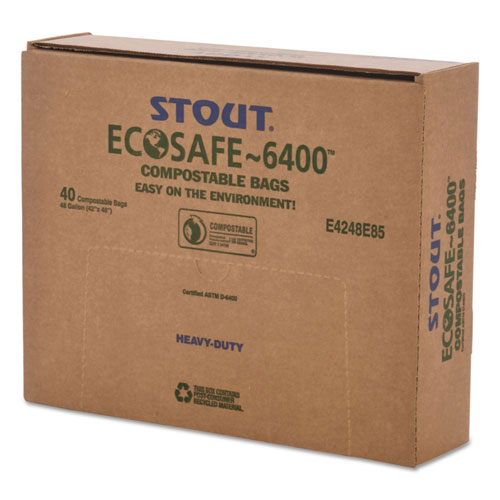 Stout EcoSafe-6400 Bags | 48 gal， 0.85 mil， 42