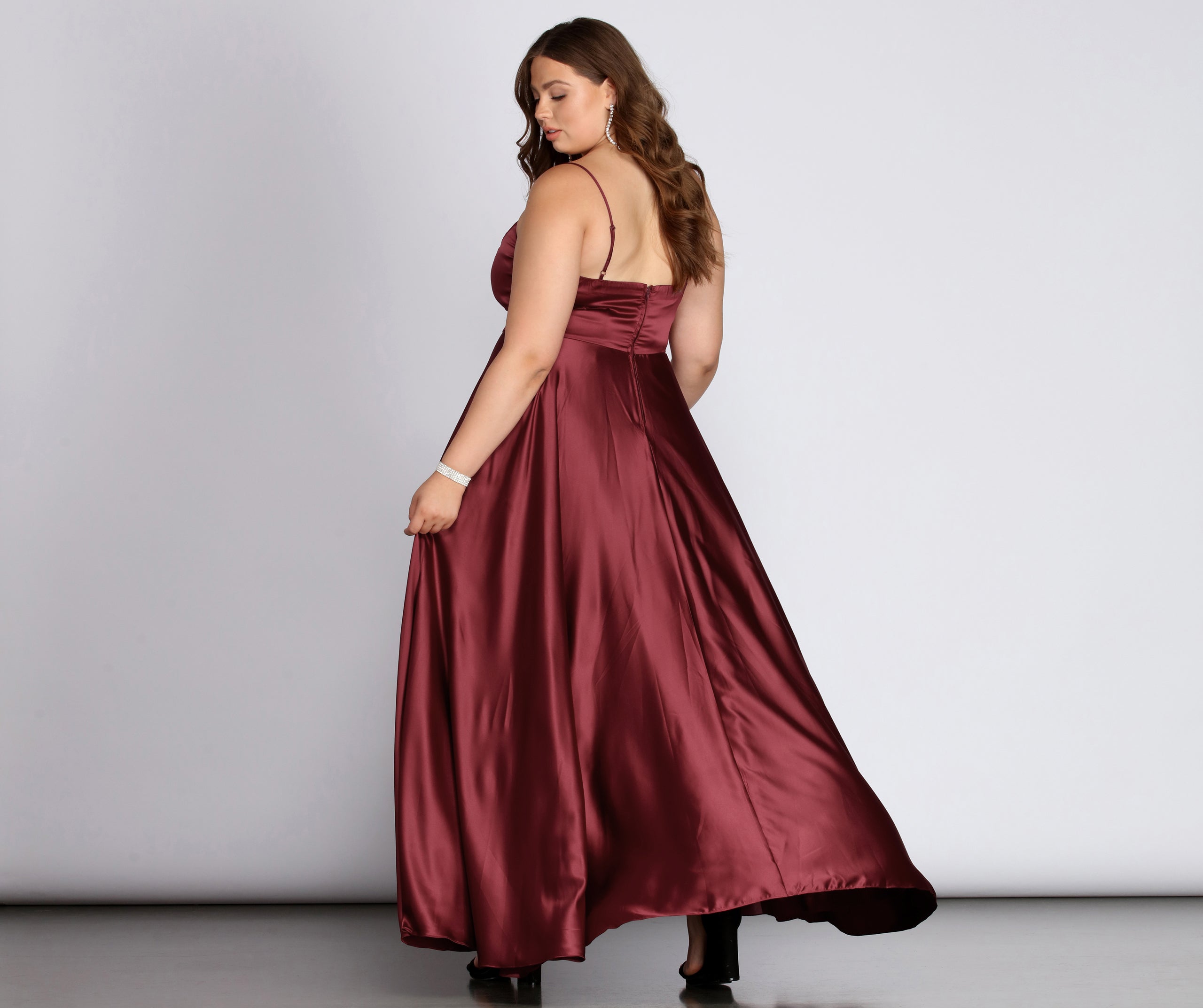 Daria Formal High Slit Satin Dress