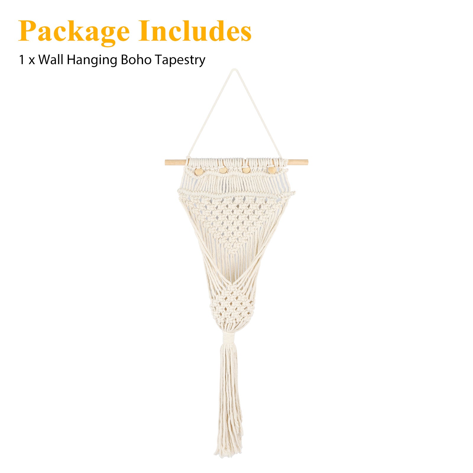 Macrame Woven Wall Tapestry, EEEkit 31.5in Macrame Plant Hanger Indoor Outdoor Hanging Planter Shelf, Boho Bohemian Home Decor Hanging Baskets for Plant Ornament Craft Gifts