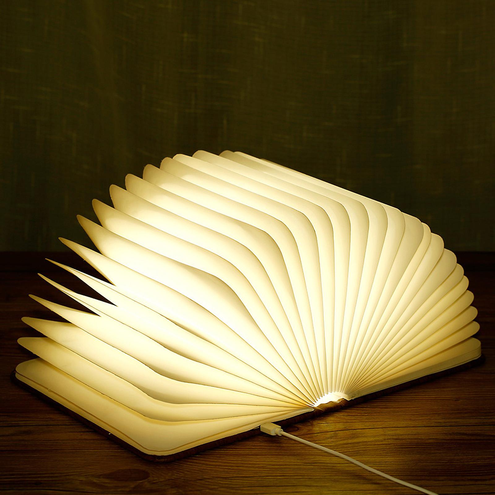 Wooden Book Lamp Folding Page Turning Night Lamp Table Lamp Paper Novelty Led Night Light Usb Rechargeable Wooden Desk Lamp No.206193