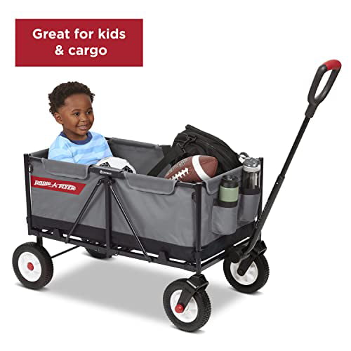 Radio Flyer ,the Beast EZ Fold Maximum Capacity Heavy-Duty Kid & Cargo Wagon, Gray Collapsible Wagon