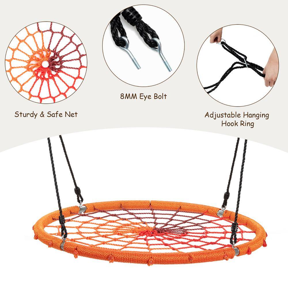 Costway Spider Web Orange Tree Swing with Chain OP70552OR