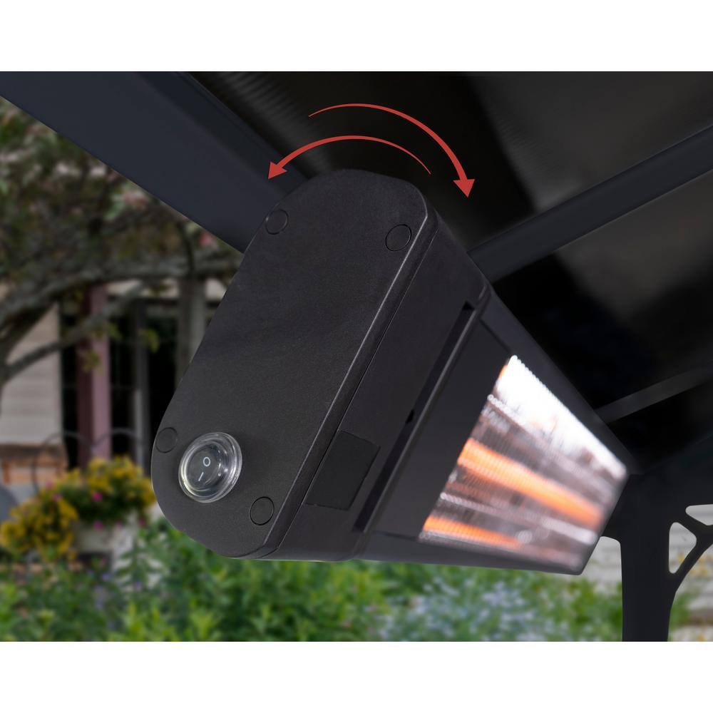 CANOPIA by PALRAM Electric IP65 Outdoor Carbon Fiber Heater with WallCeiling Mount 705779