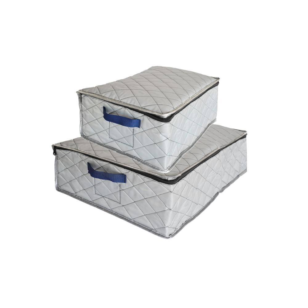 Simple Living Solutions 17-Gal. Quilted Under the Bed Bundle in Grey - Small and Medium 811224-LQ-G