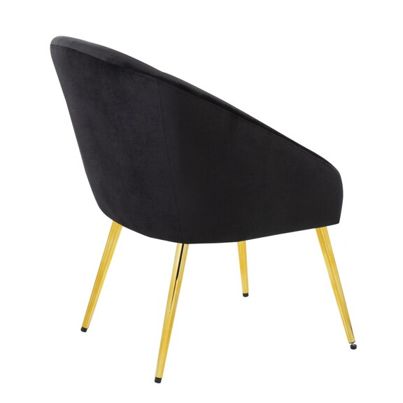 Shiraz Contemporary/Glam Chair in Gold Metal and B...