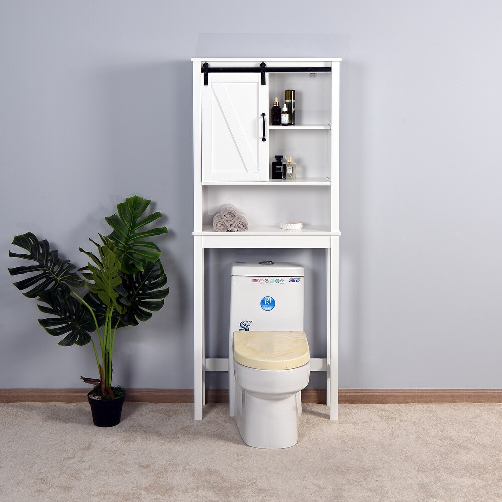 Over the Toilet Storage Cabinet Bathroom Cabinet with Adjustable Shelf