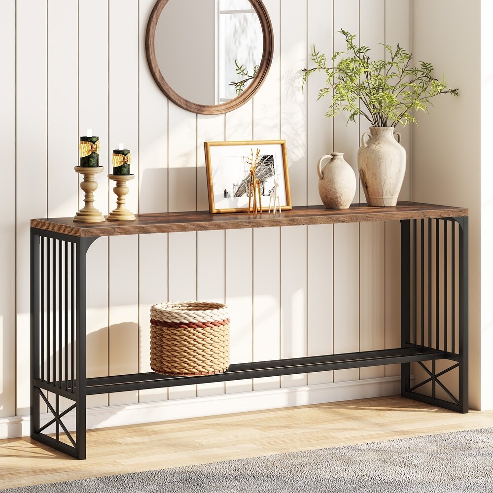 70.9'' Extra Long Sofa Console Table  Narrow Console Table Behind Couch Hallway Entryway Table