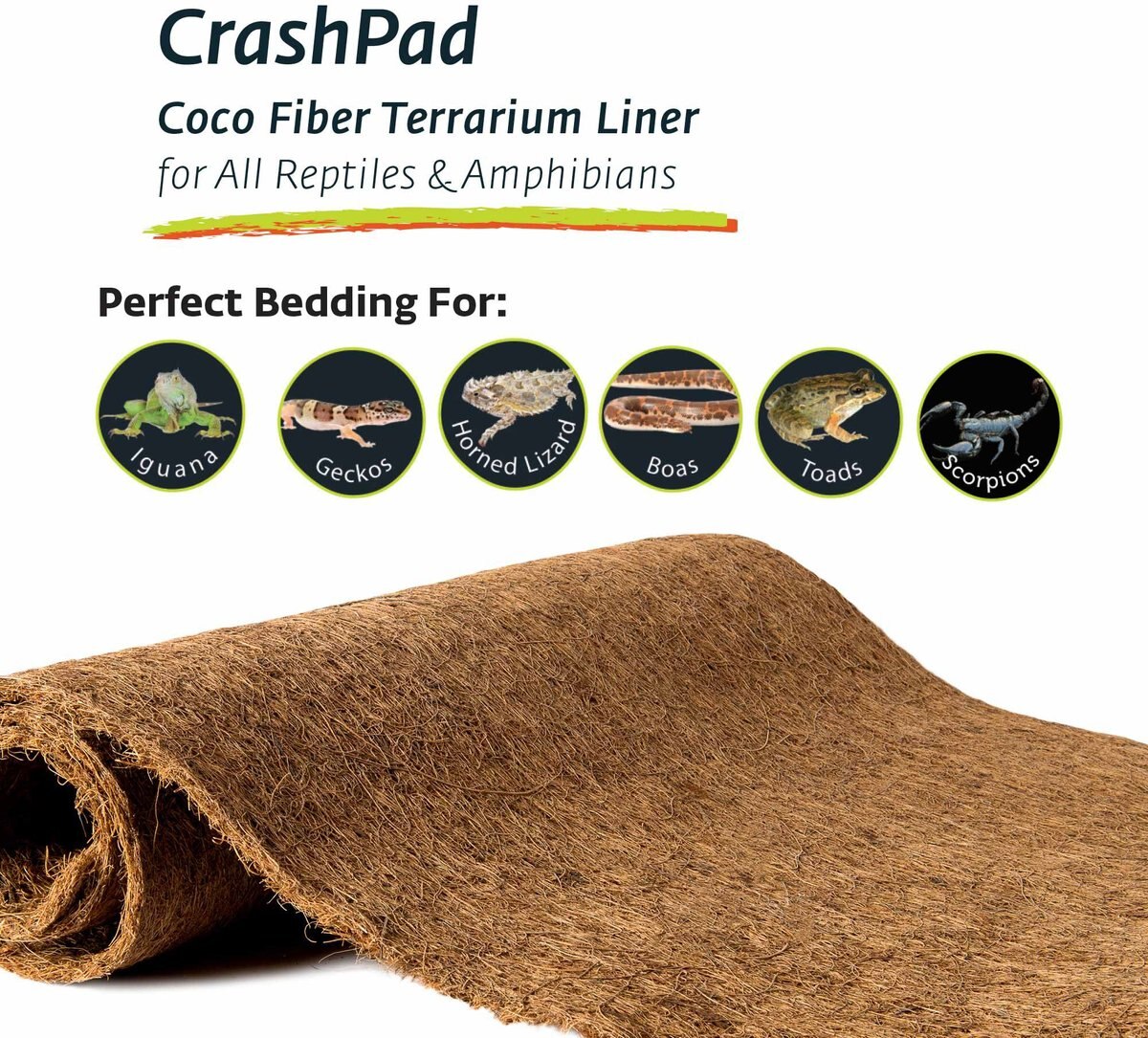 Galapagos Coco Fiber Crash Pad Terrarium Bedding， Natural