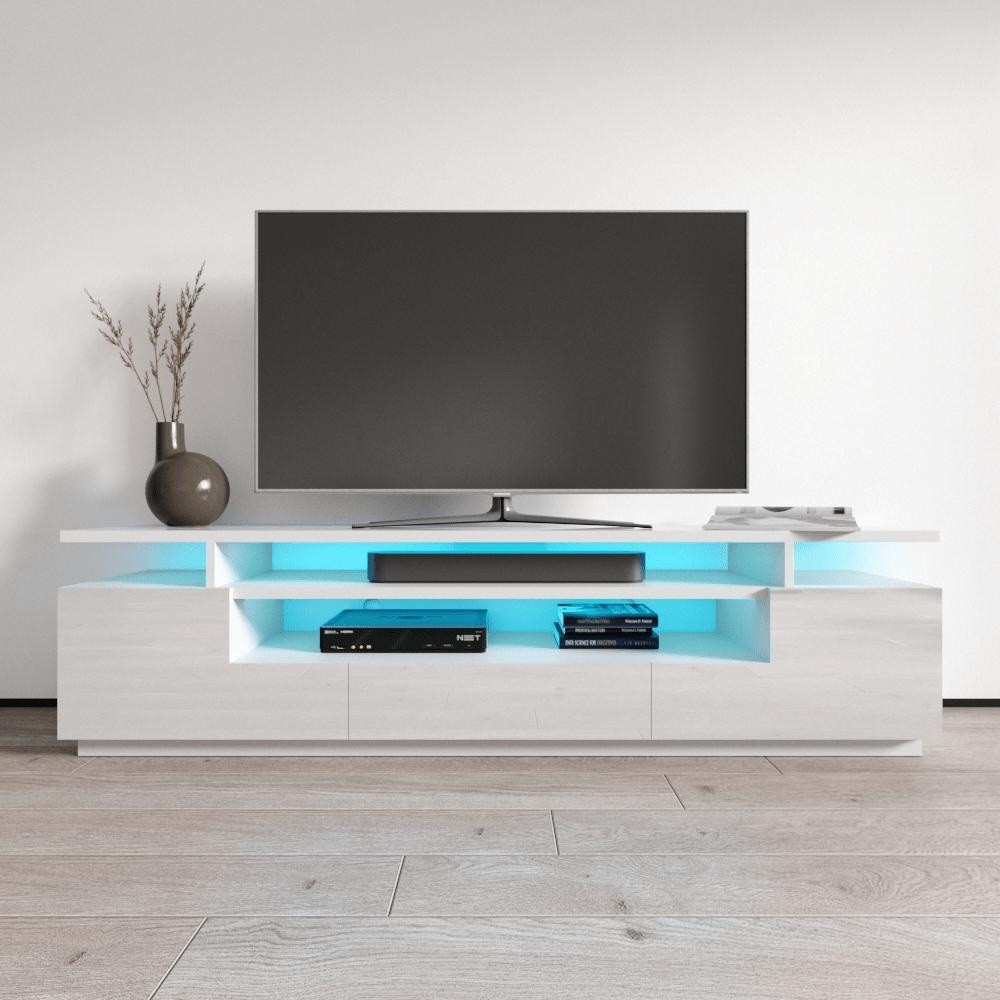 Strick   Bolton Sparkes 77 inch High Gloss TV Stand with LED Lights