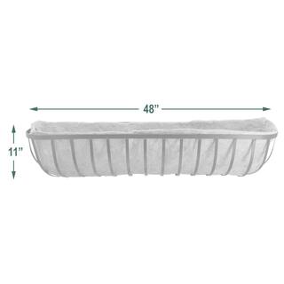 Arcadia Garden Products Solstice 48 in. Black Metal Coconut Wall Trough Planter 1531