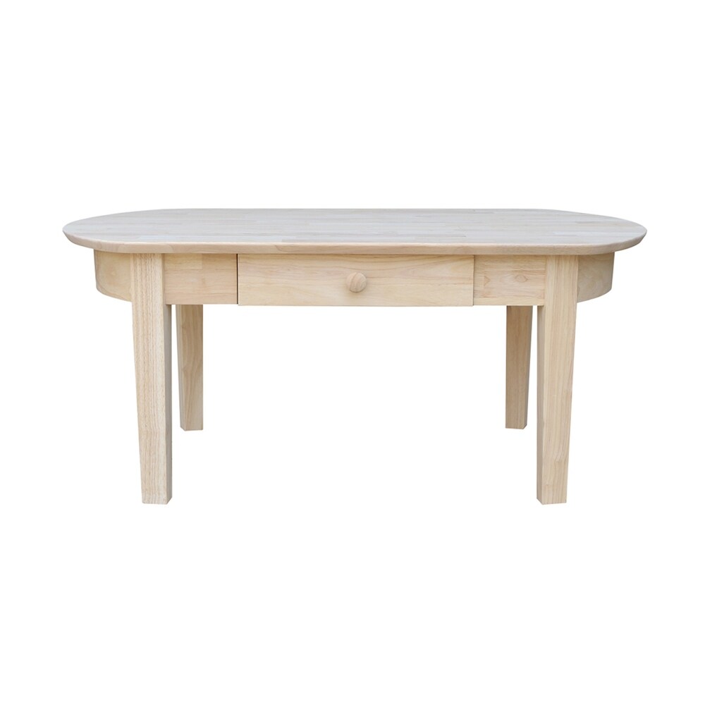 Philips Oval Unfinished Solid Parawood Coffee Table