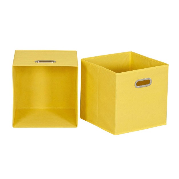 Set Of 6 Storage Bins Golden Yellow