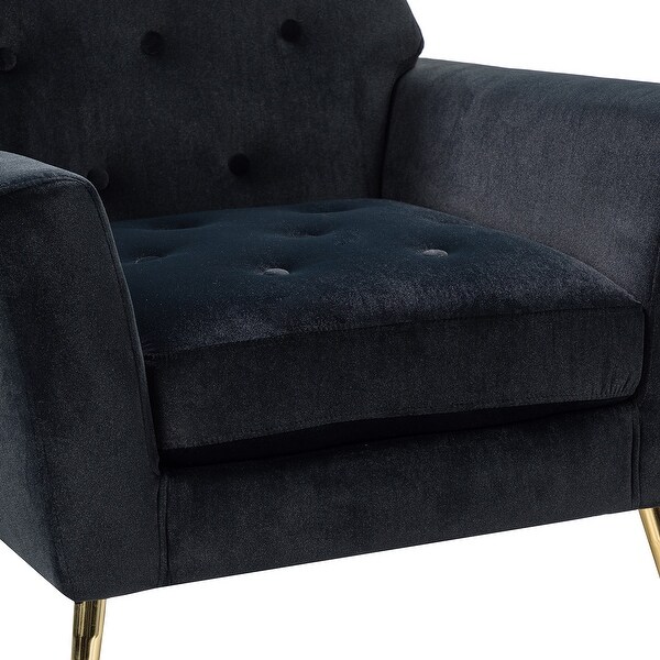 Lilia Contemporary Upholstered Armchair with Tufted Back by HULALA HOME