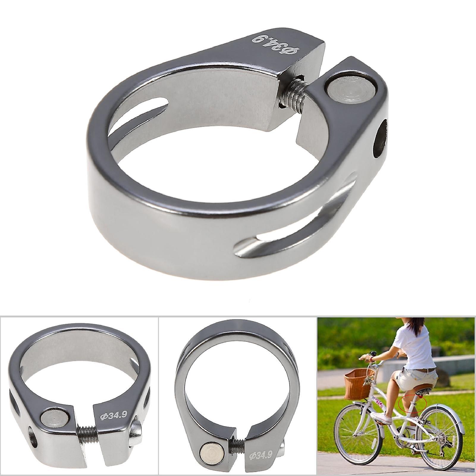 34.9mm Aluminum Alloy Bicycle Seat Post Clamp Mountain Bike Seatpost Accessory(titanium)