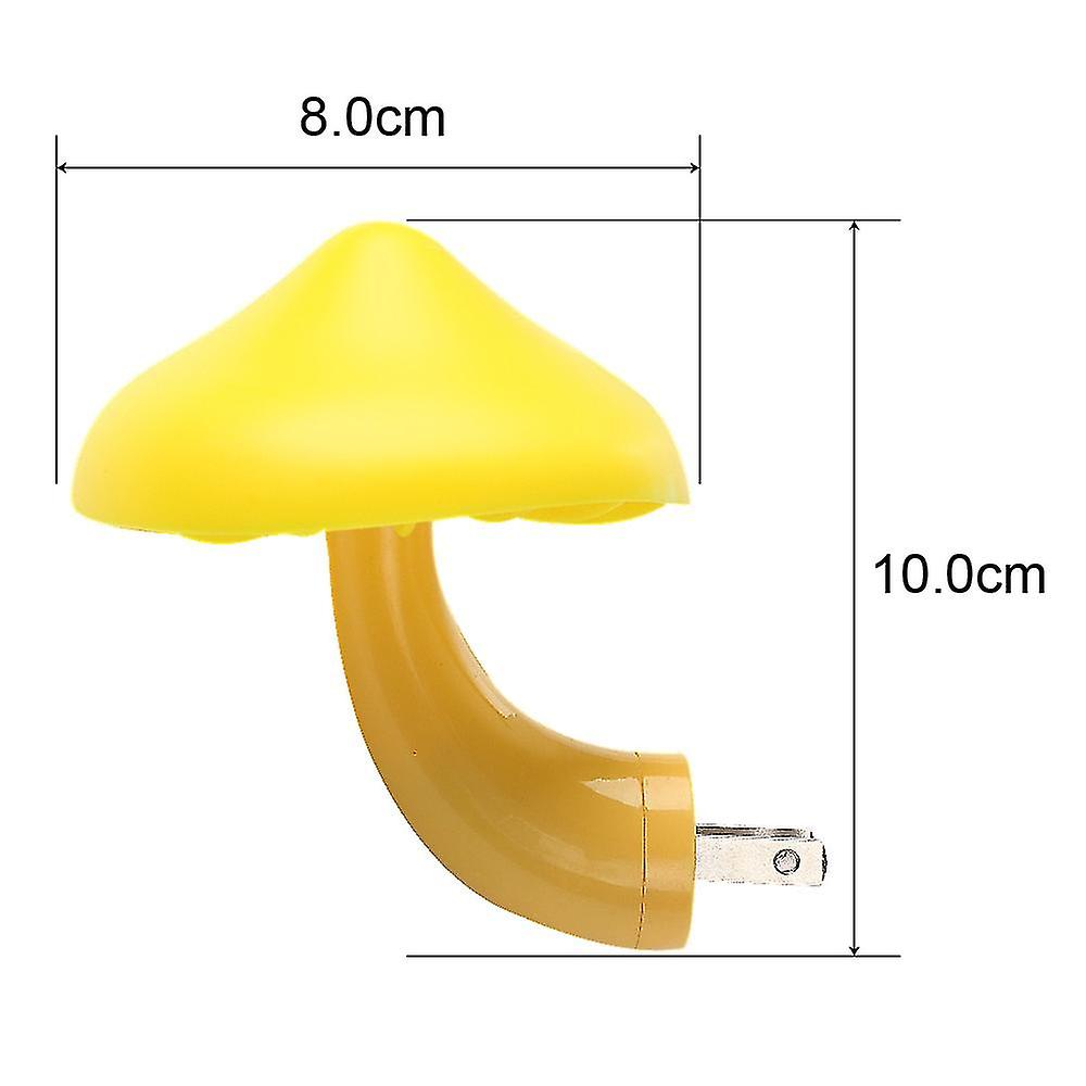 Led Night Light Mushroom Wall Socket Lamp Eu Plug Warm White Light-control Sensor Bedroom Light Home Decoration