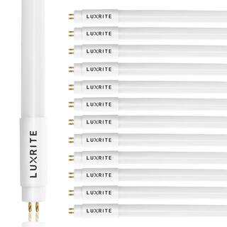 LUXRITE 24-Watt 4 ft. Linear T8 LED Tube Light Bulb 3500K Natural White Type A+B Ballast and Ballast Bypass 3000 Lumens(12-Pack) LR34157-12PK