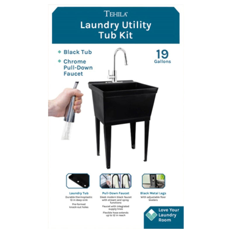 LAUNDRY TUB BLK 19GAL