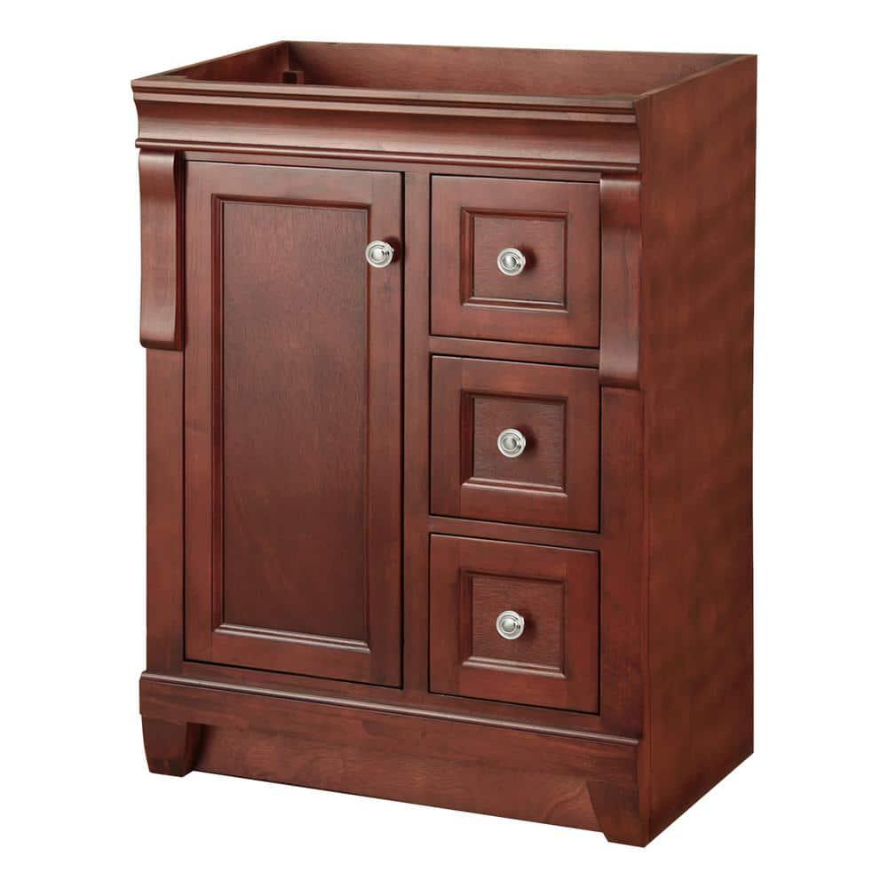 Home Decorators Collection Naples 24 in W Bath Vanity Cabinet Only in Tobacco with Right Hand Drawers