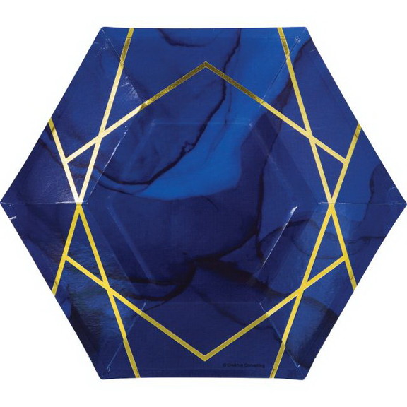 Creative Converting 343979 Navy Blue Gold Geode Lu...