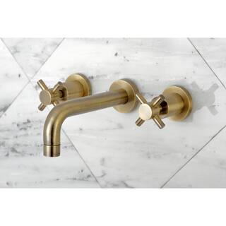 Kingston Brass Concord 2-Handle Wall-Mount Bathroom Faucets in Antique Brass HKS8123DX