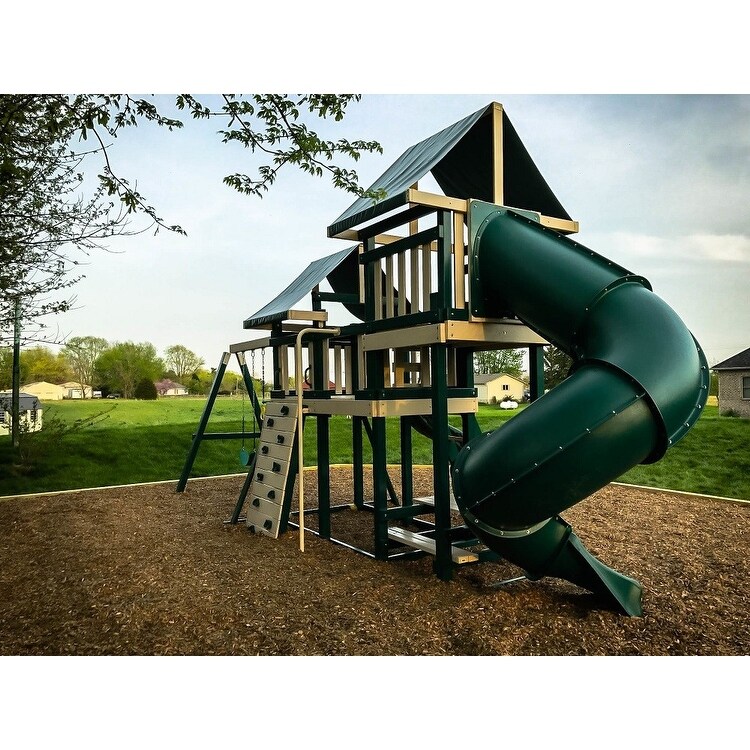 Congo Monkey Playsystem 3 with Swing Beam   Green and Sand