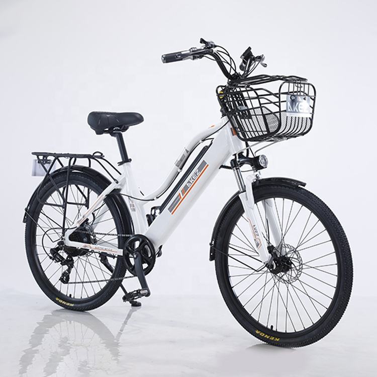 Hot selling cheap price new model 26 inch street use e bike 17 inch aluminum alloy frame electric bicycle with suspension fork