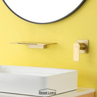 Boyel Living Single Handle Wall Mounted Faucet with Valve in Brushed Gold SMD-2415BG